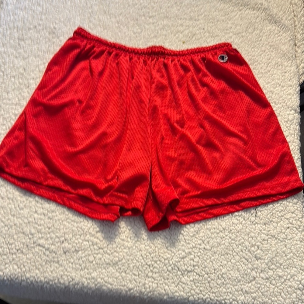 Champion Red Athletic Shorts Lightweight Mesh